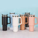 40Oz Straw Coffee Insulation Cup with Handle Portable Car Stainless Steel Water Bottle Largecapacity Travel BPA Free Thermal Mug