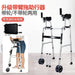 Rehabilitative Four-Legged Cane with Seat Elderly Non-Slip Walking Stick Portable and Foldable Trolley Walker