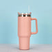40Oz Straw Coffee Insulation Cup with Handle Portable Car Stainless Steel Water Bottle Largecapacity Travel BPA Free Thermal Mug