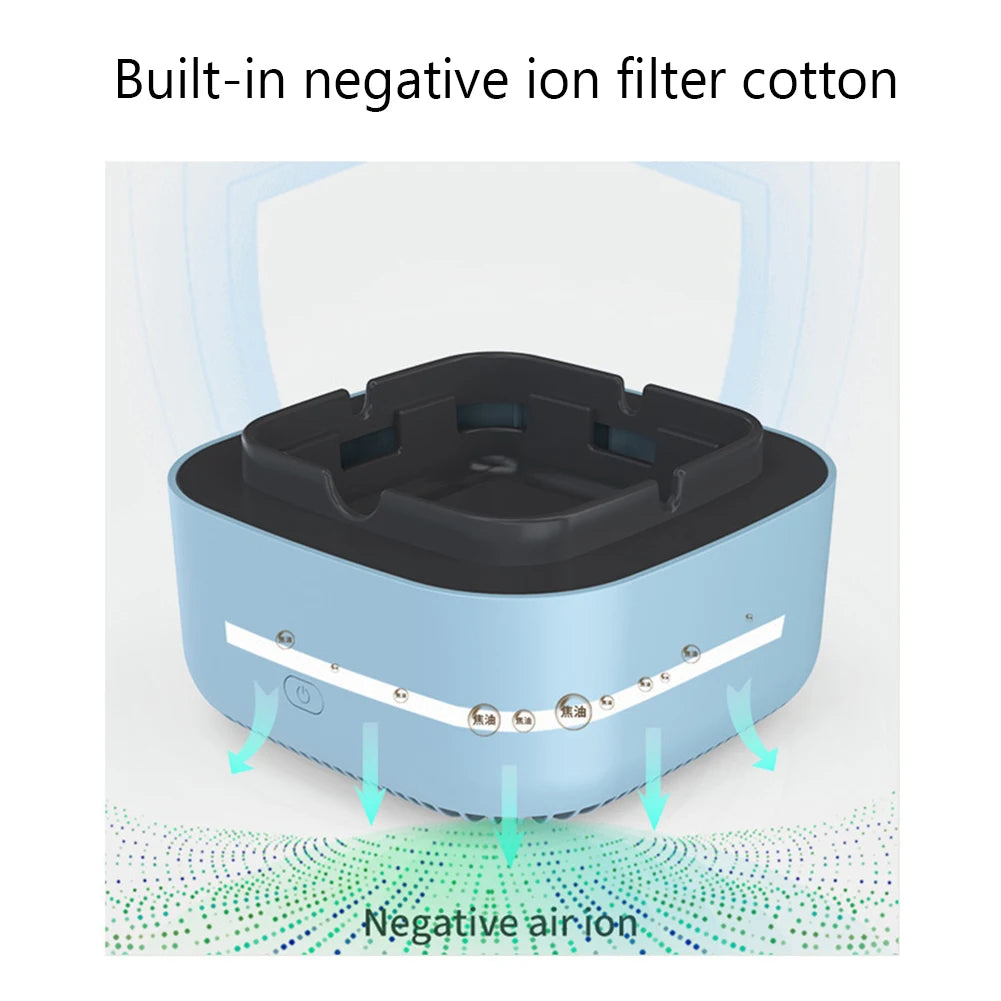 Ashtray Anion Purification Portable Multifunctional Smoke Filter Plastic Battery Powered Strong Purification for Home Office Car