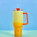 40Oz Straw Coffee Insulation Cup with Handle Portable Car Stainless Steel Water Bottle Largecapacity Travel BPA Free Thermal Mug